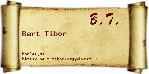 Bart Tibor névjegykártya